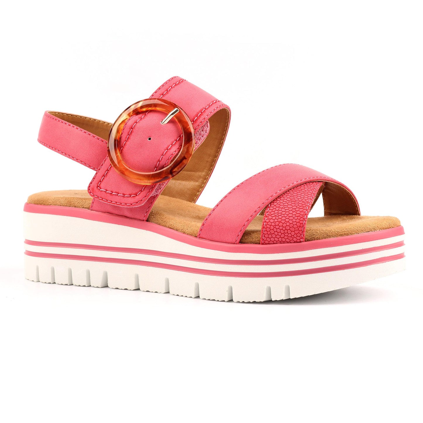 Pink - Front - Lunar Womens-Ladies Elise Sandals