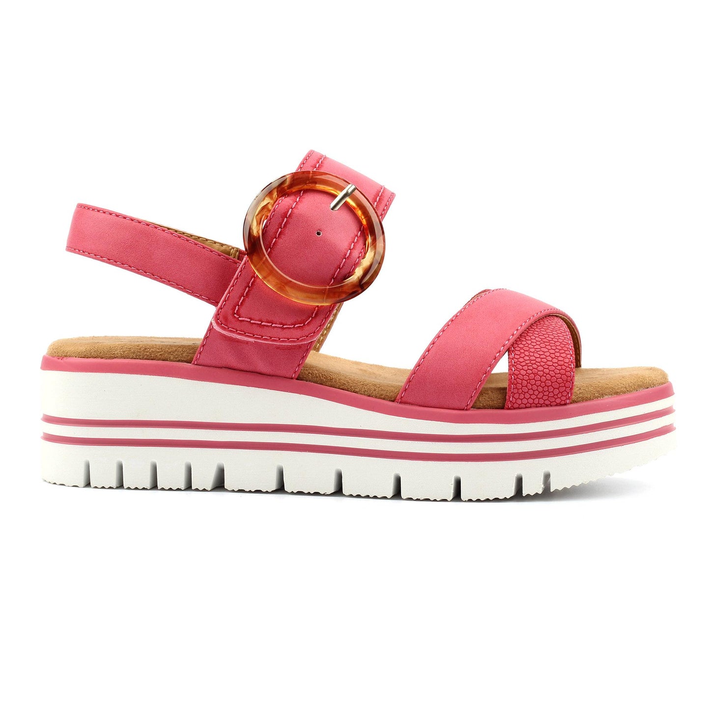 Pink - Back - Lunar Womens-Ladies Elise Sandals