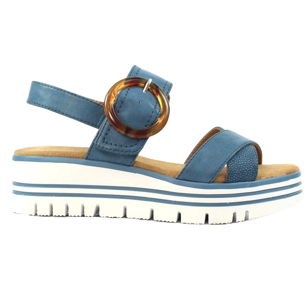 Blue - Back - Lunar Womens-Ladies Elise Sandals