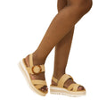 Natural - Front - Lunar Womens-Ladies Elise Sandals