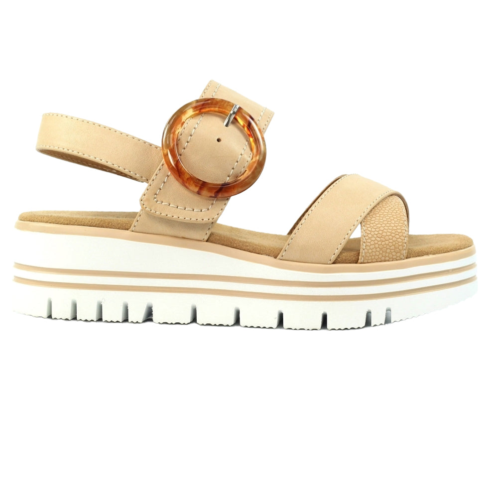 Natural - Back - Lunar Womens-Ladies Elise Sandals