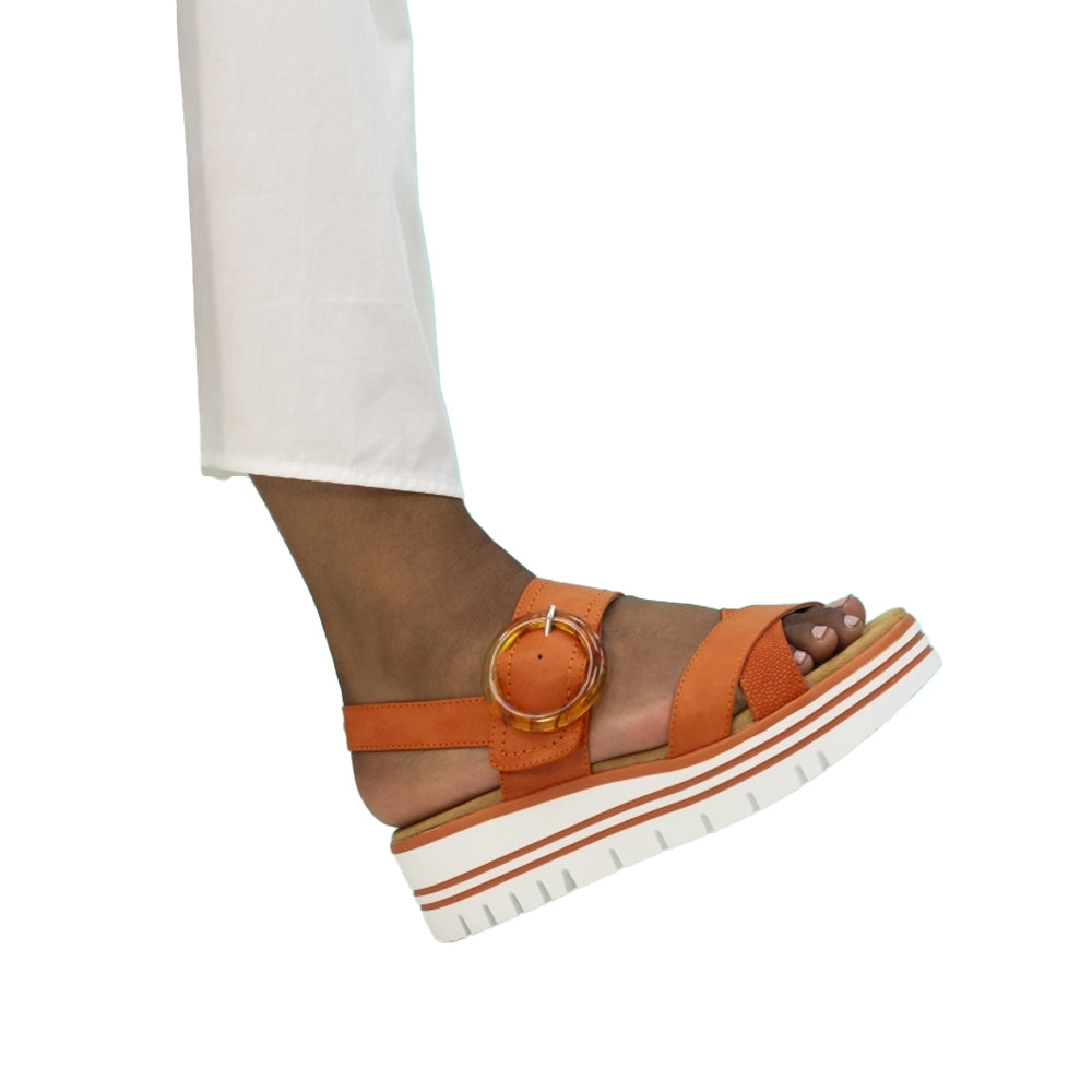 Orange - Front - Lunar Womens-Ladies Elise Sandals
