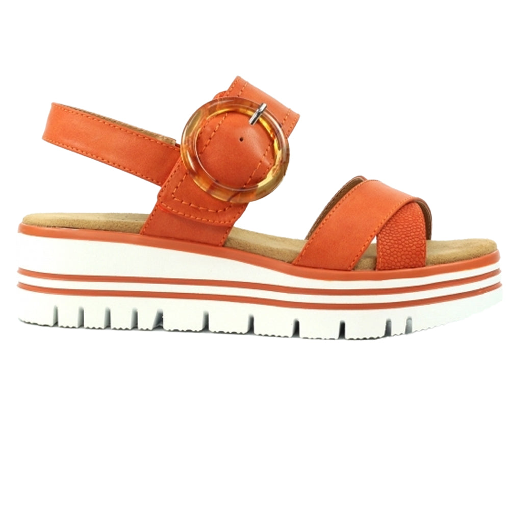 Orange - Back - Lunar Womens-Ladies Elise Sandals