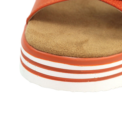Orange - Side - Lunar Womens-Ladies Elise Sandals