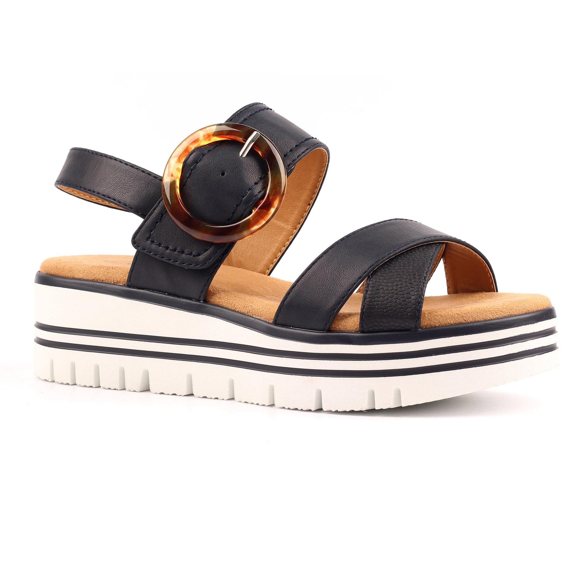 Navy - Front - Lunar Womens-Ladies Elise Sandals