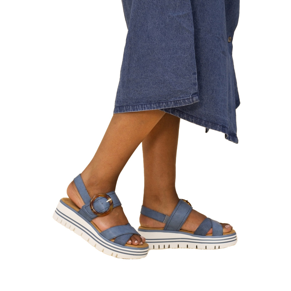 Blue - Front - Lunar Womens-Ladies Elise Sandals