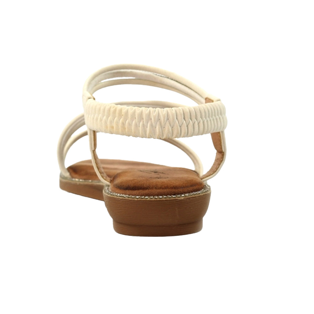 White - Side - Lunar Womens-Ladies Aruba Sandals