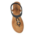Black - Side - Lunar Womens-Ladies Poppy Sandals