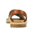 Tan-Black-White - Side - Lunar Womens-Ladies Azura Zebra Print Leather Sandals