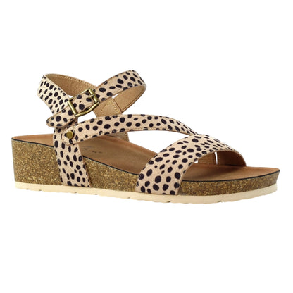Ocelot - Front - Lunar Womens-Ladies Muster Wedge Sandals