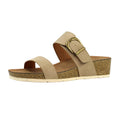 Natural - Side - Lunar Womens-Ladies Ripple Wedge Sandals