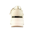 Natural - Back - Lunar Womens-Ladies Barcelona Wedge Heel Trainers