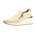 Natural - Side - Lunar Womens-Ladies Barcelona Wedge Heel Trainers