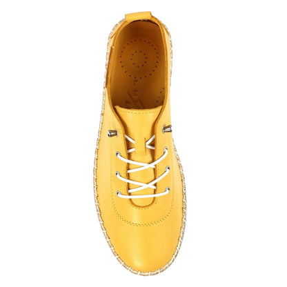 Mustard - Lifestyle - Lunar Womens-Ladies Evie Leather Plimsolls