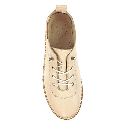 Cream - Lifestyle - Lunar Womens-Ladies Evie Leather Plimsolls