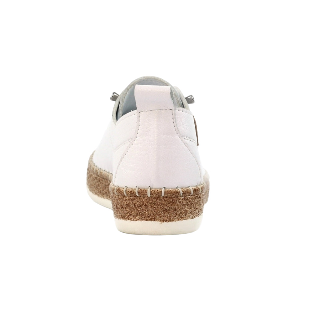 White - Back - Lunar Womens-Ladies Evie Leather Plimsolls