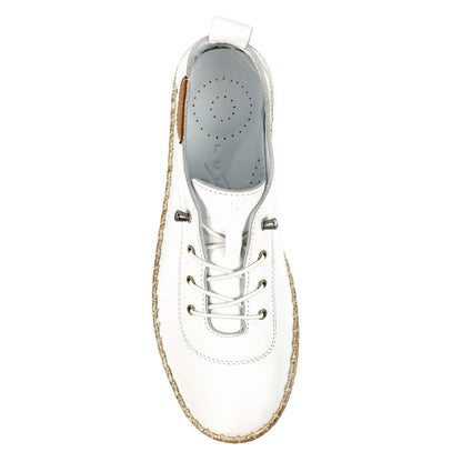 White - Lifestyle - Lunar Womens-Ladies Evie Leather Plimsolls