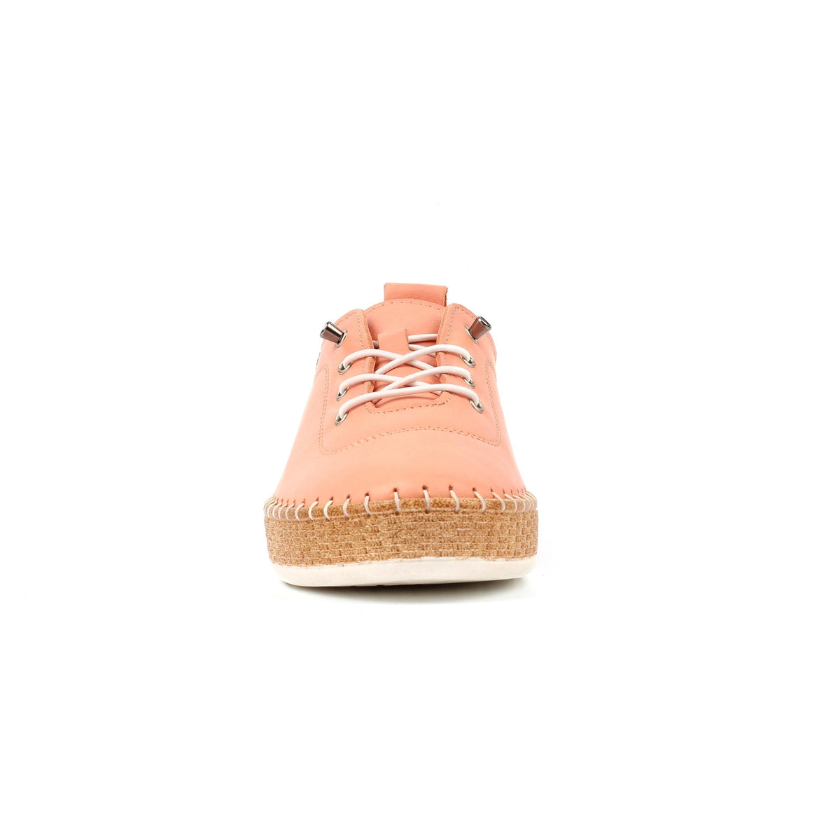 Coral - Side - Lunar Womens-Ladies Evie Leather Plimsolls
