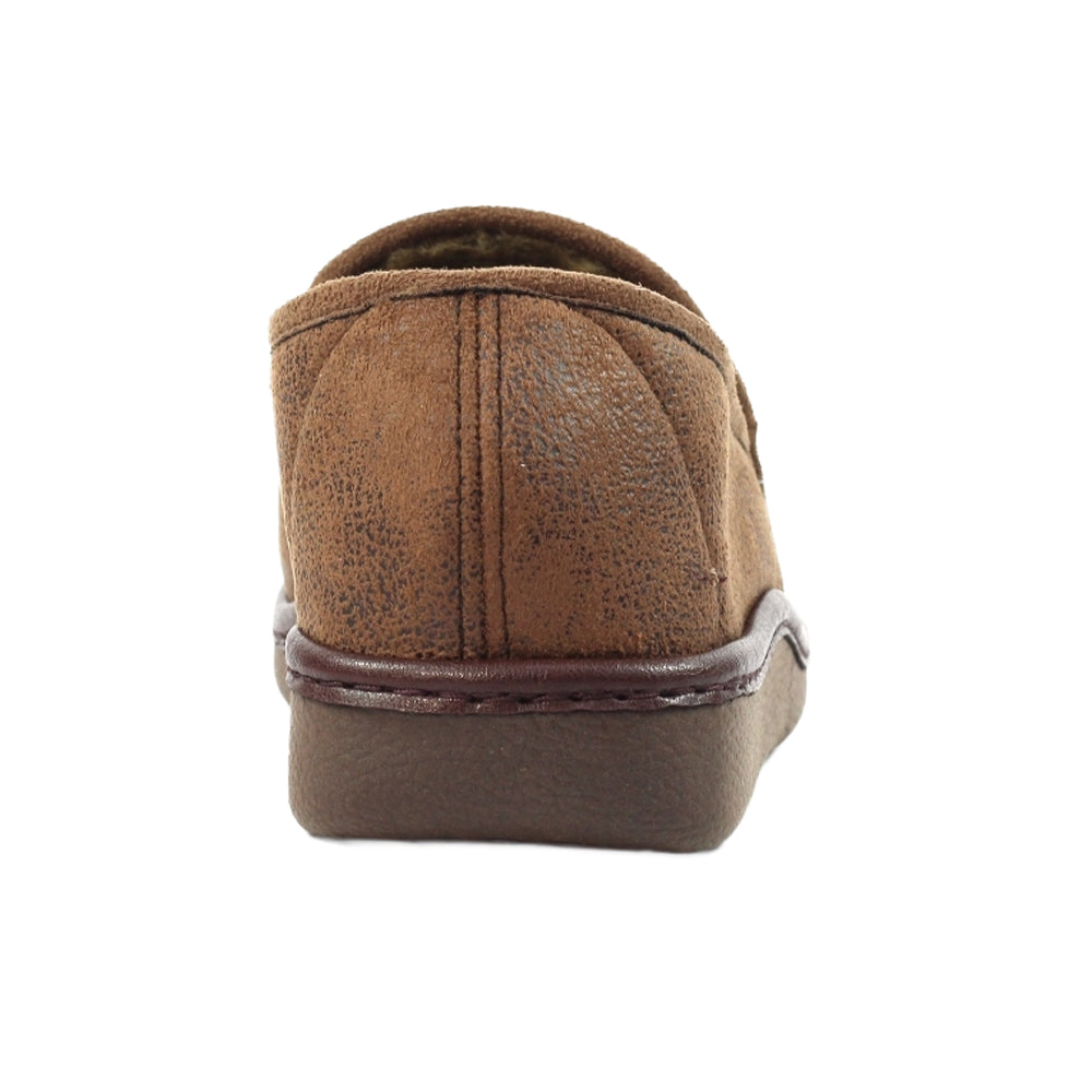 Brown - Back - Lazy Dogz Mens Slippers