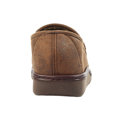 Brown - Back - Lazy Dogz Mens Slippers