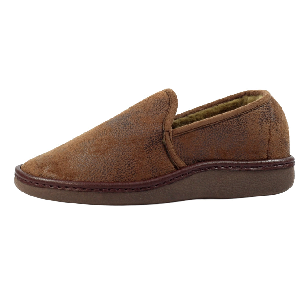 Brown - Side - Lazy Dogz Mens Slippers