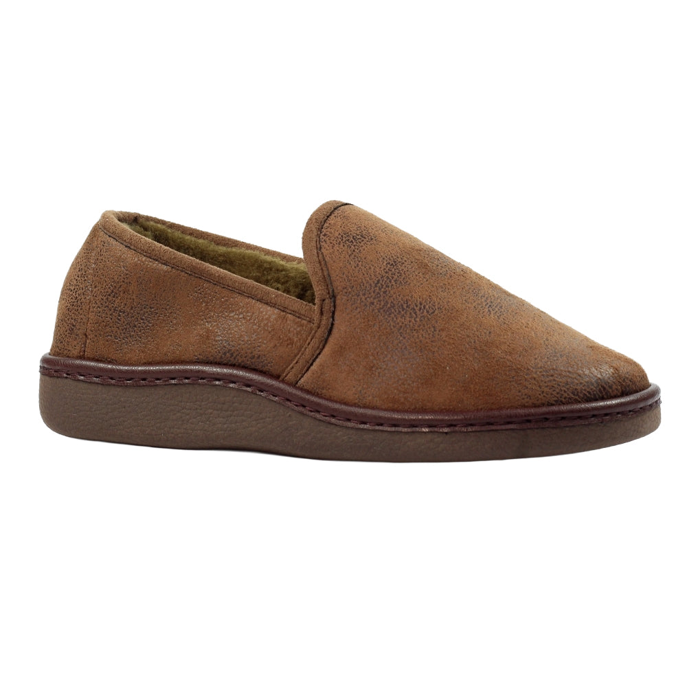 Brown - Front - Lazy Dogz Mens Slippers