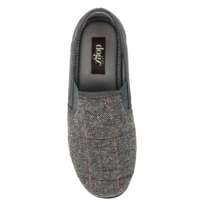Grey - Pack Shot - Lazy Dogz Mens Harrison II Slippers