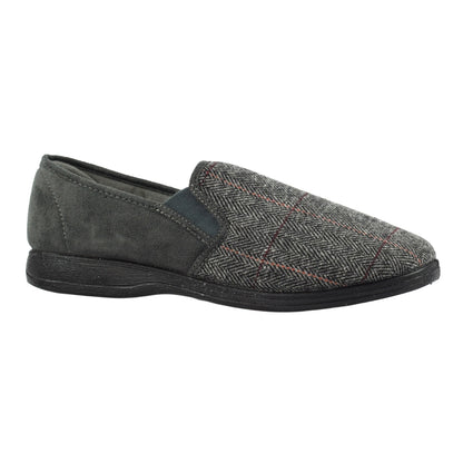 Grey - Front - Lazy Dogz Mens Harrison II Slippers