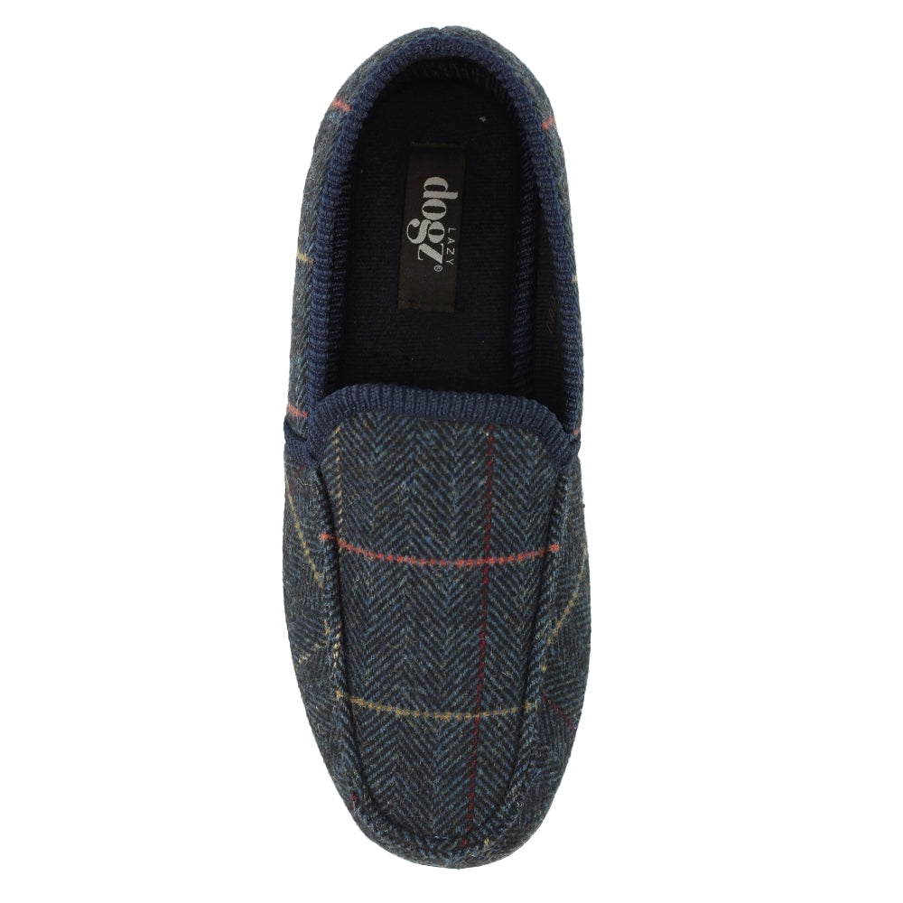 Navy - Side - Lazy Dogz Mens Eisenhower Slippers