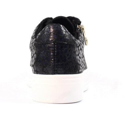 Black - Back - Lunar Womens-Ladies Charm Chunky Flat Trainers