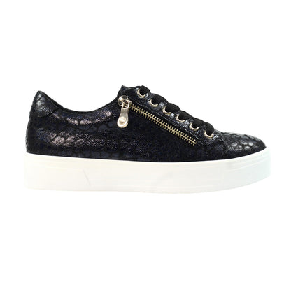 Black - Side - Lunar Womens-Ladies Charm Chunky Flat Trainers
