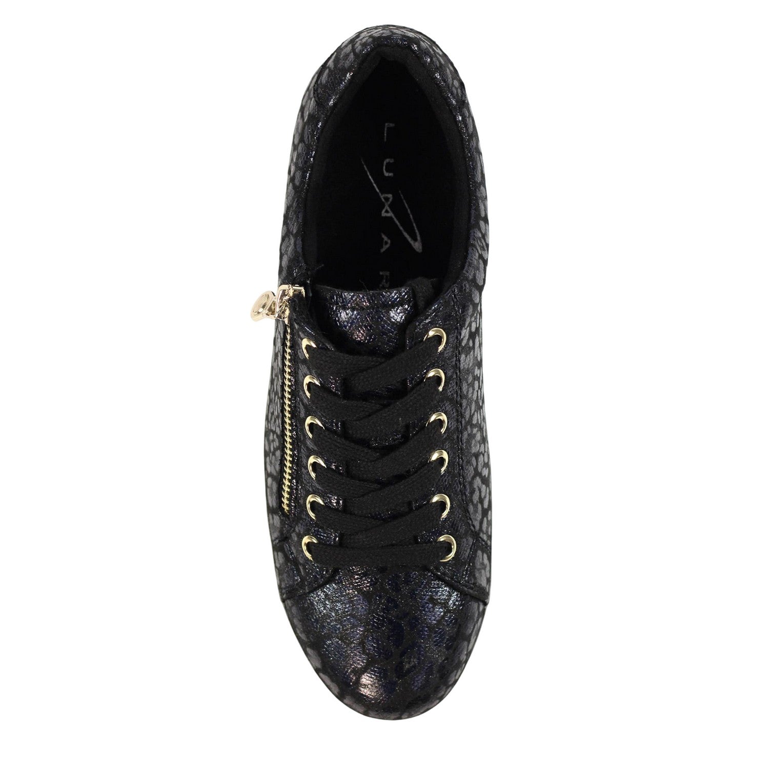 Black - Pack Shot - Lunar Womens-Ladies Charm Chunky Flat Trainers