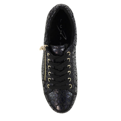 Black - Pack Shot - Lunar Womens-Ladies Charm Chunky Flat Trainers