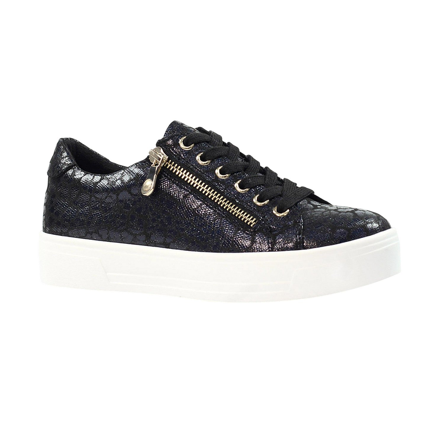 Black - Front - Lunar Womens-Ladies Charm Chunky Flat Trainers
