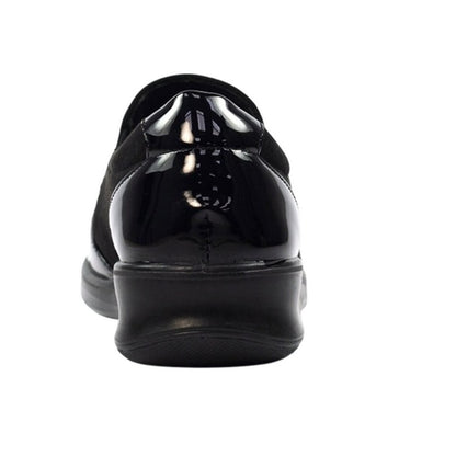 Black - Back - Lunar Womens-Ladies Hattie Wedge Loafers