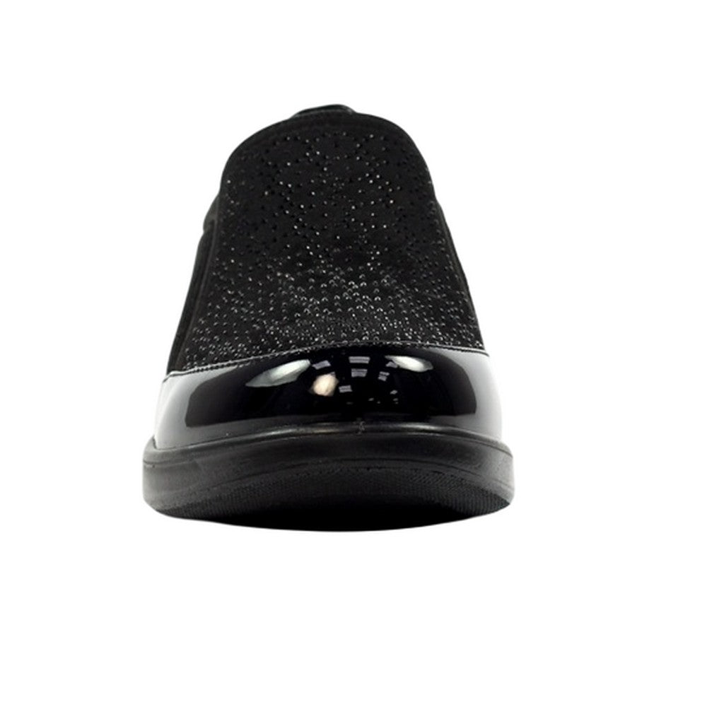 Black - Close up - Lunar Womens-Ladies Hattie Wedge Loafers