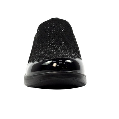 Black - Close up - Lunar Womens-Ladies Hattie Wedge Loafers