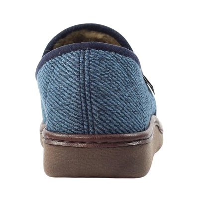 Blue - Back - Lazy Dogz Womens-Ladies Oliver Slippers