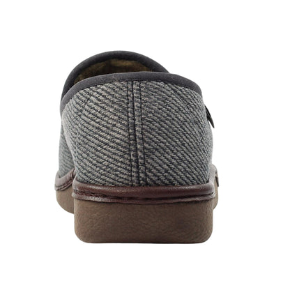 Grey - Back - Lazy Dogz Womens-Ladies Oliver Slippers