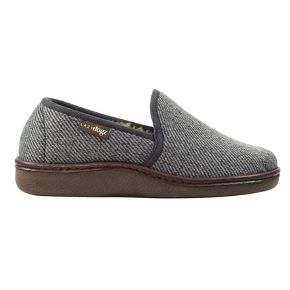 Grey - Side - Lazy Dogz Womens-Ladies Oliver Slippers