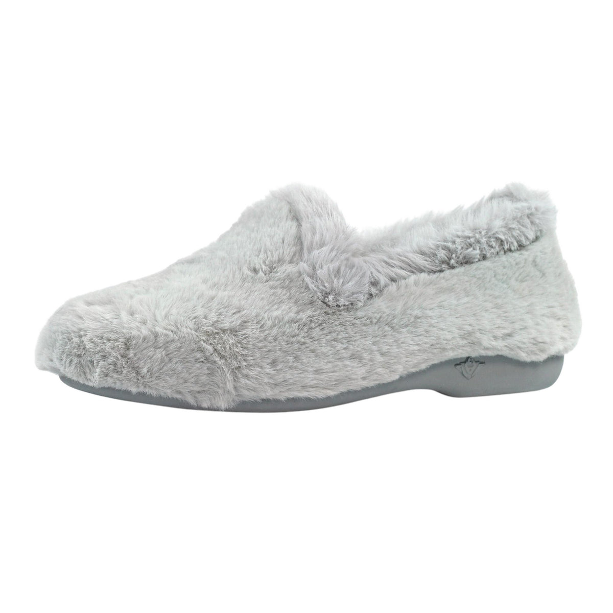 Grey - Side - Lunar Womens-Ladies Bella Slippers