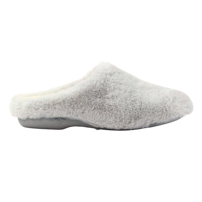 Grey - Side - Lunar Womens-Ladies Blair Mule Slippers