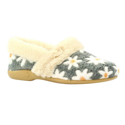 Grey - Front - Lunar Womens-Ladies Ellis Slippers