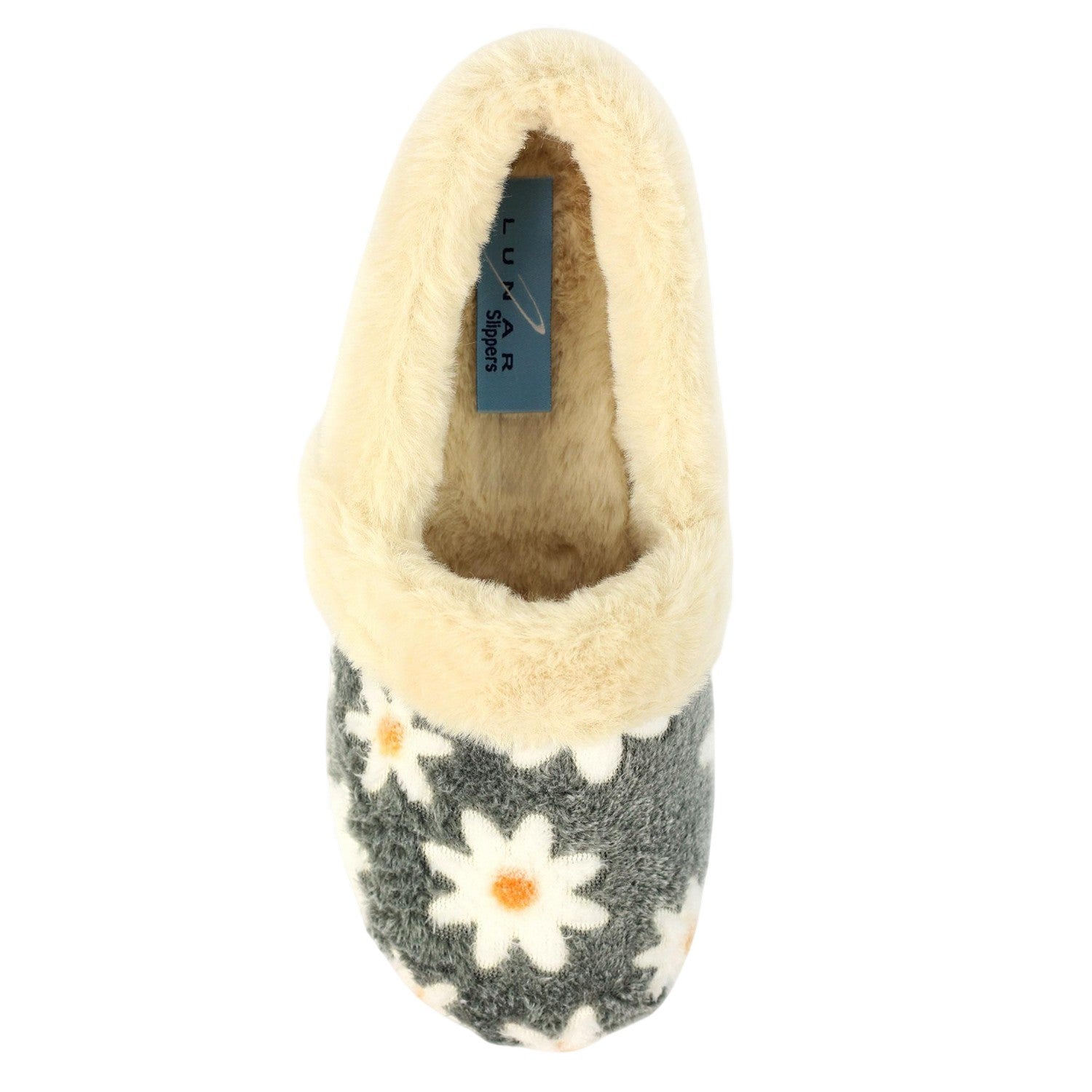 Grey - Pack Shot - Lunar Womens-Ladies Ellis Slippers