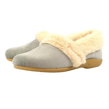Grey - Close up - Lunar Womens-Ladies Elm Slippers