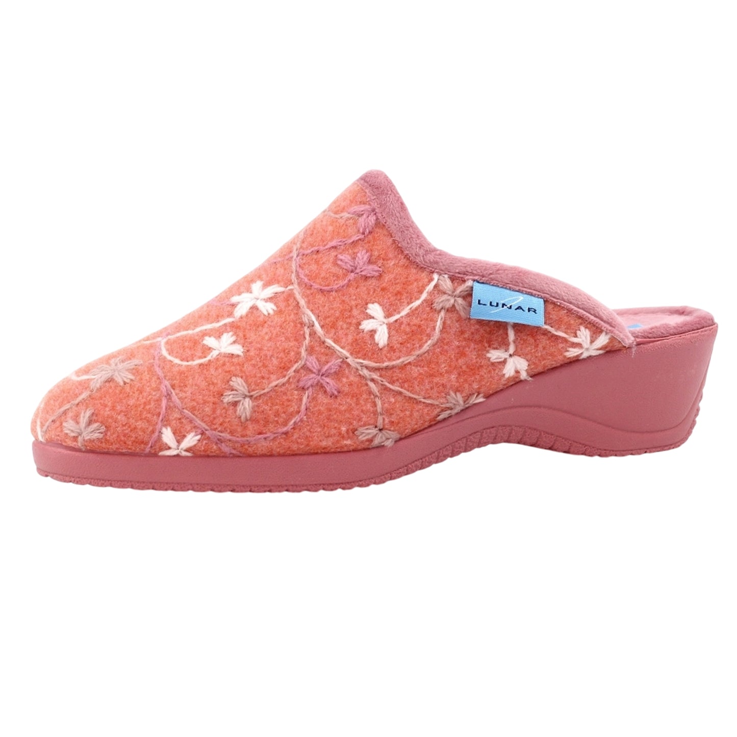 Coral - Front - Lunar Womens-Ladies Harlow Mule Slippers