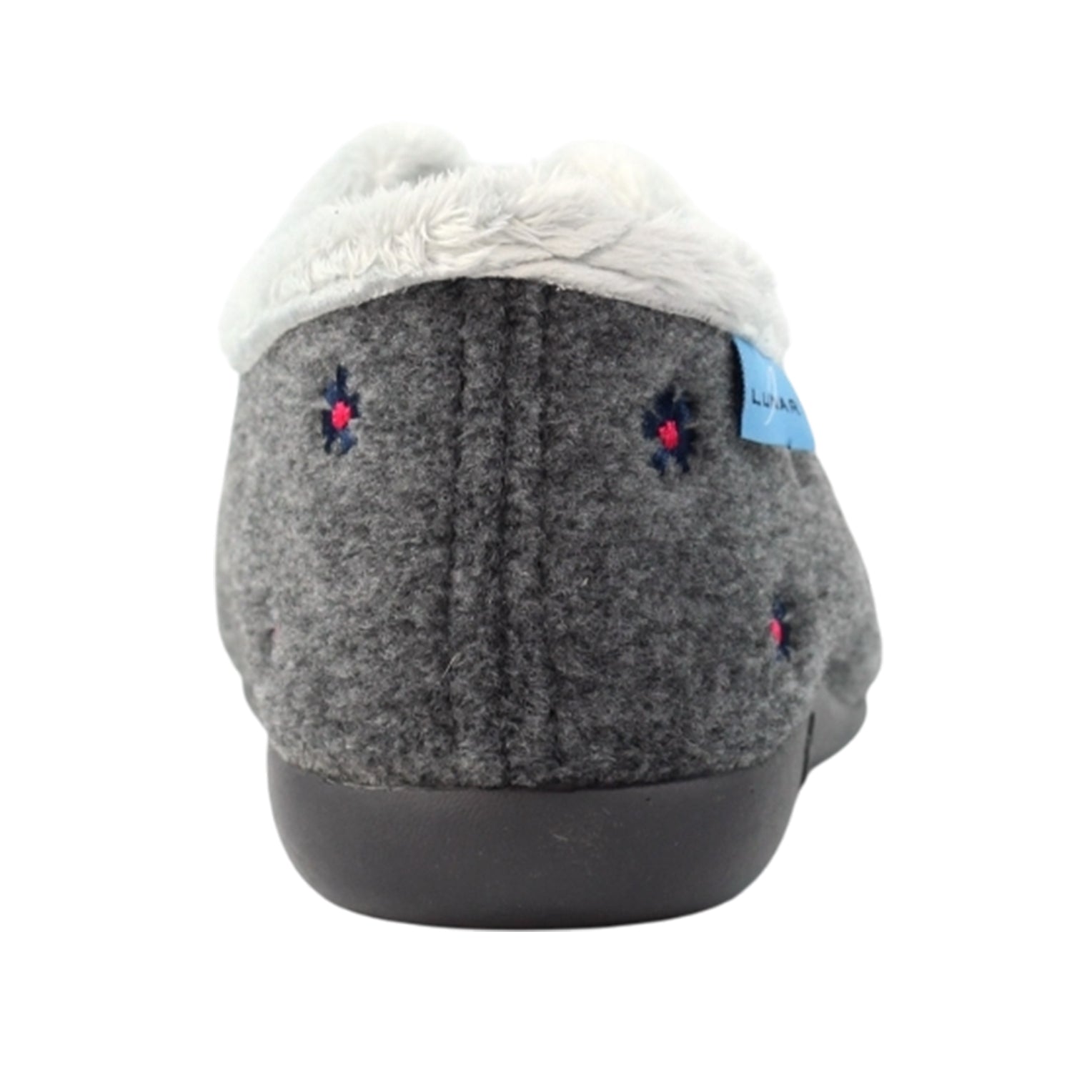 Grey - Back - Lunar Womens-Ladies Havana Slippers