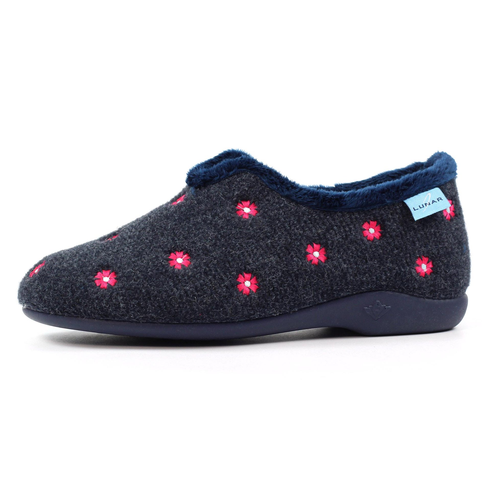 Blue - Side - Lunar Womens-Ladies Havana Slippers