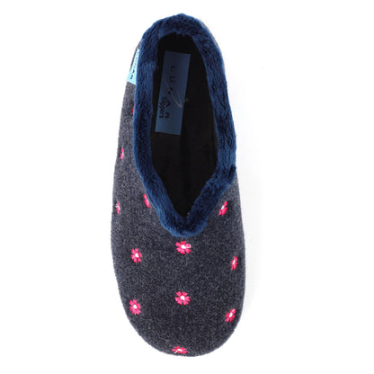 Blue - Pack Shot - Lunar Womens-Ladies Havana Slippers