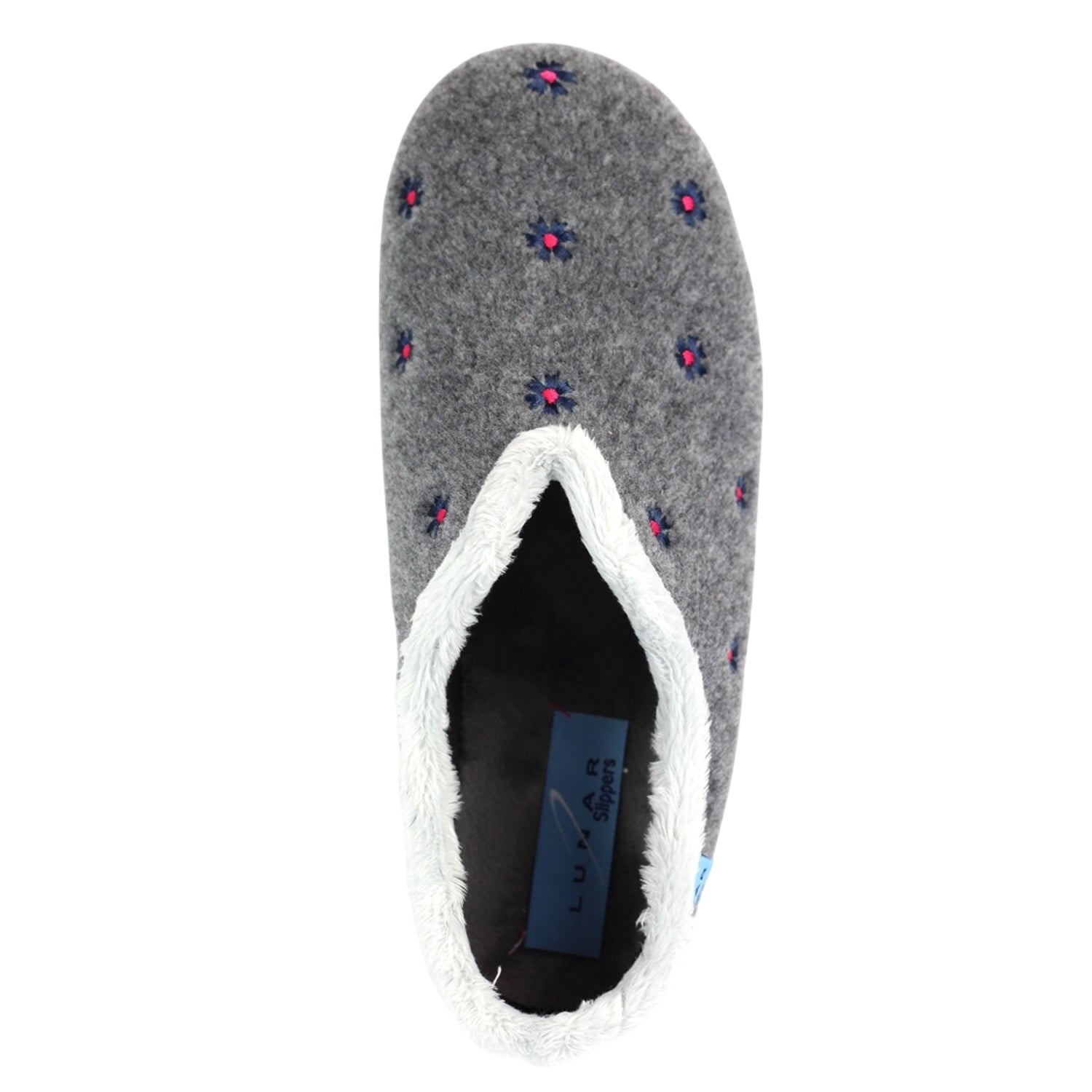 Grey - Pack Shot - Lunar Womens-Ladies Havana Slippers